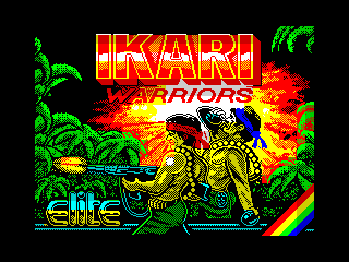 Ikari Warriors title screen for ZX Spectrum